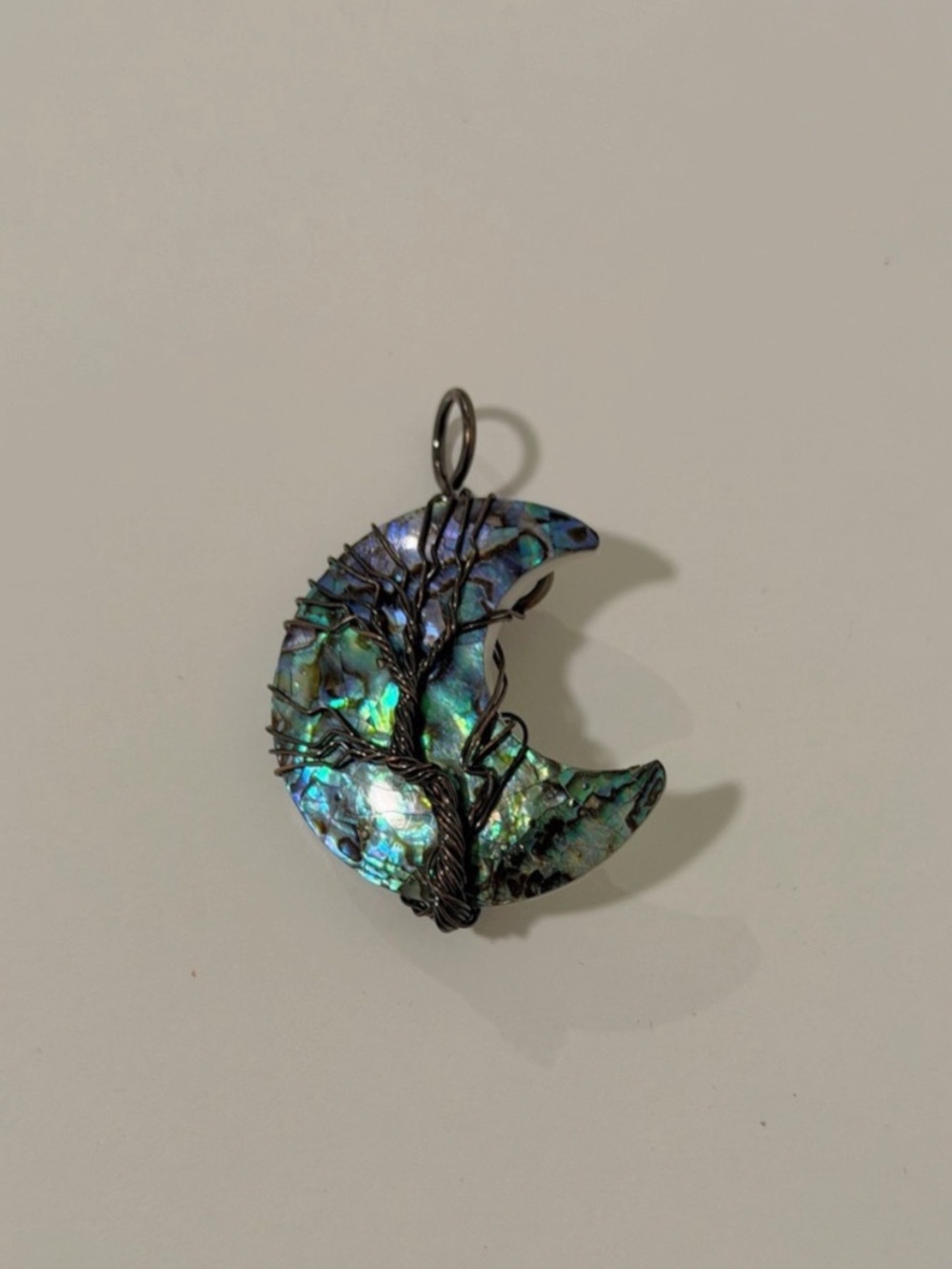 Labradorite Moon Pendant